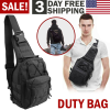 Men Backpack Tactical Sling Bag Chest Shoulder Body Molle Day Pack Pouch Black