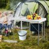 Folding Fish Cleaning Table with Sink and Faucet for Dock Picnic