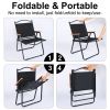 Folding Camp Chair for Adults with Handle and Storage Bag;  Large Size;  264lbs Load Bearing Collapsible Outdoor Furniture for Leisure;  Beach;  Picni