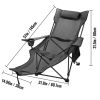 Folding Camp Chair 330 lbs Capacity w/ Footrest Mesh Lounge Chair, Cup Holder and Storage Bag