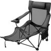 Folding Camp Chair 330 lbs Capacity w/ Footrest Mesh Lounge Chair, Cup Holder and Storage Bag